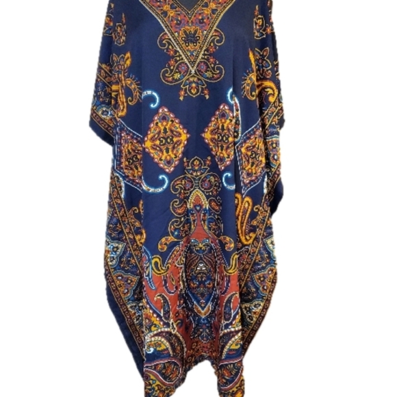 Miss Lavish London Kaftan Dress Rich in Color Size 14-18 - Picture 2 of 5